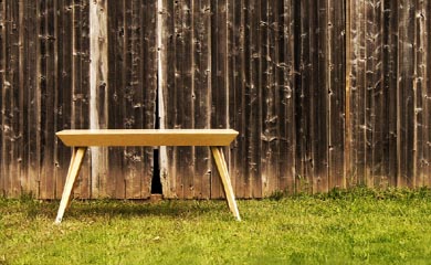Unique desk design out of birch plywood
